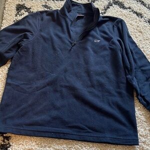 Mens vineyard vines navy blue fleece half zip Shep shirt Small